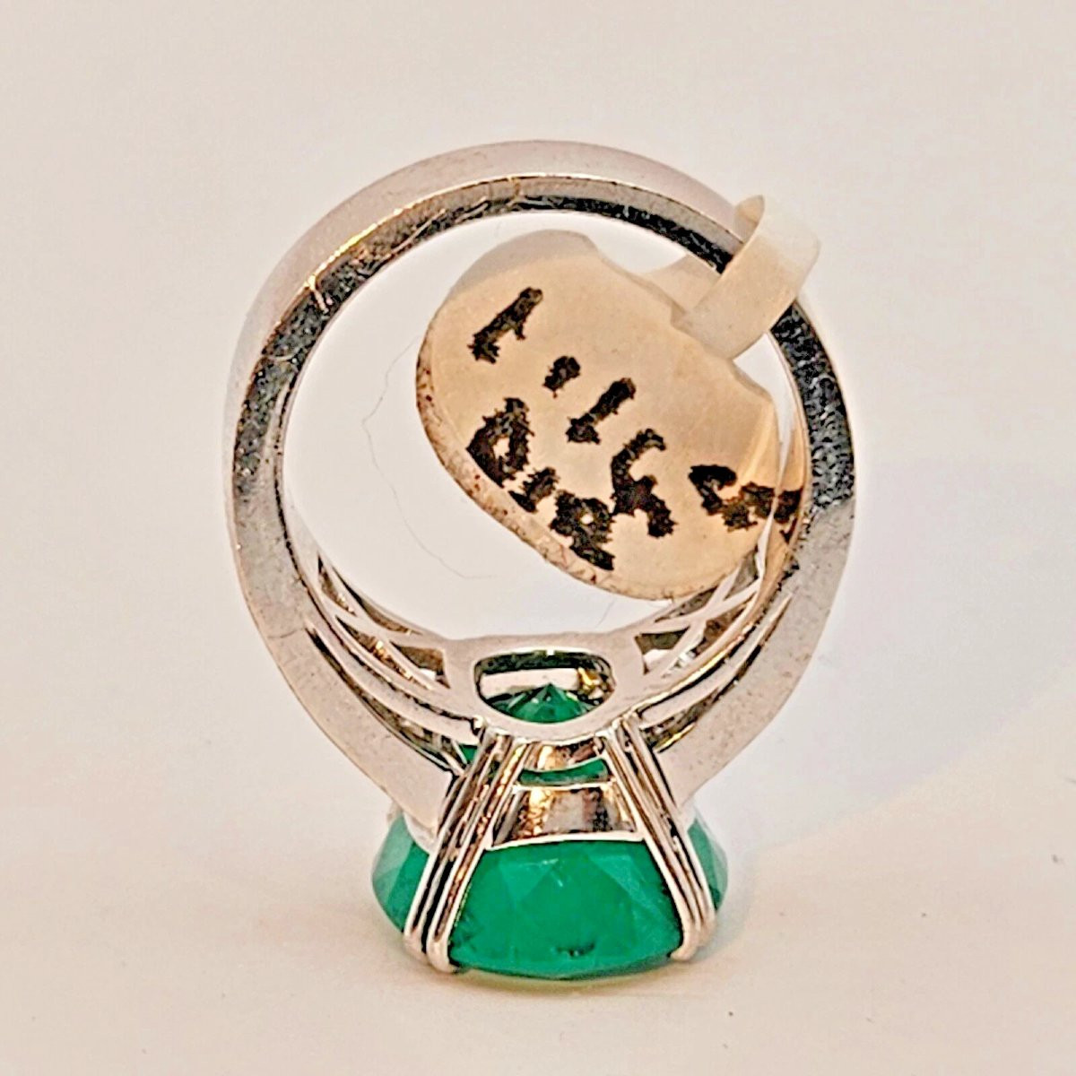 A Natural 8.30 Carat Beryl Columbian Emerald & Diamond Cluster Ring Certified-photo-7