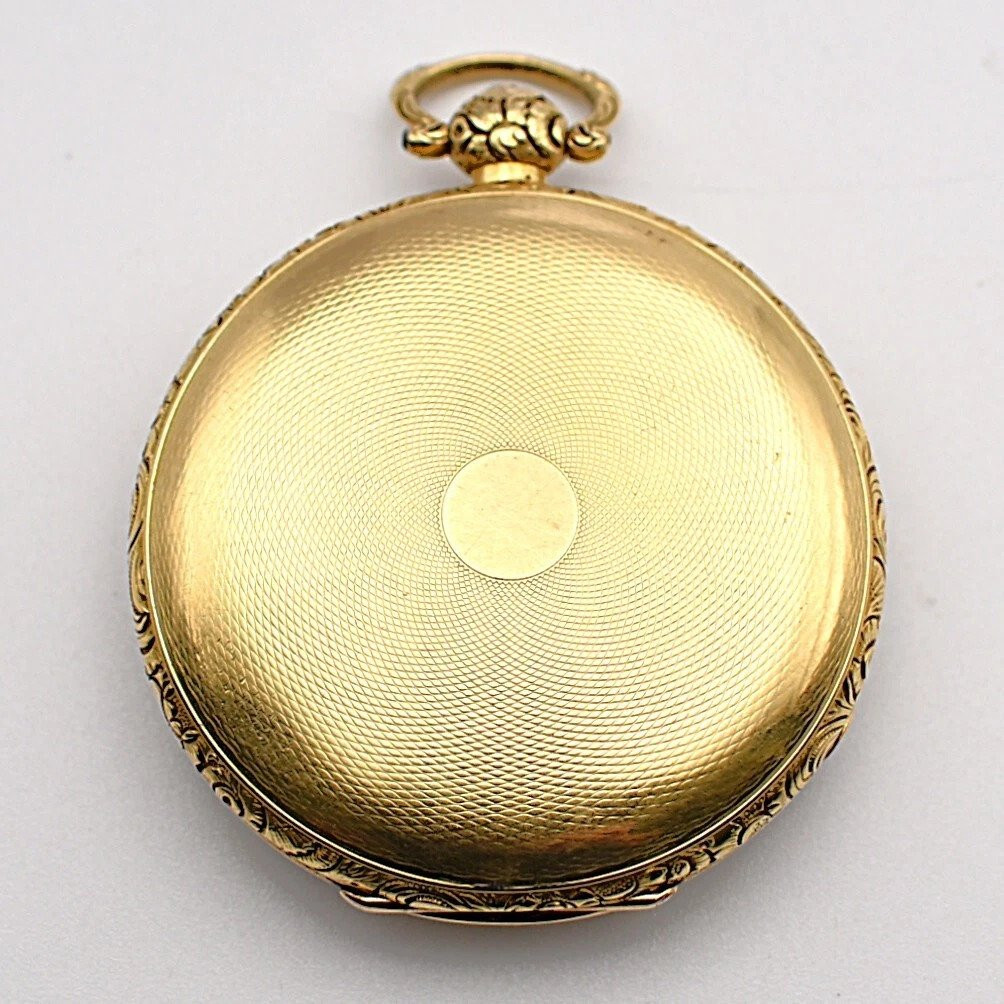 Large Antique Ornate 18ct Gold Fusee Pocket Watch F. E. Massey London 47mm-photo-2