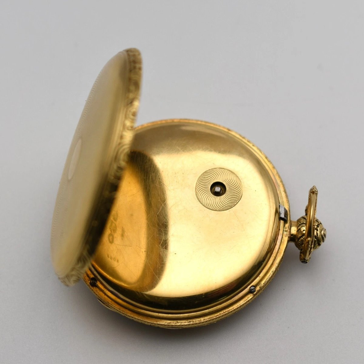 Large Antique Ornate 18ct Gold Fusee Pocket Watch F. E. Massey London 47mm-photo-4