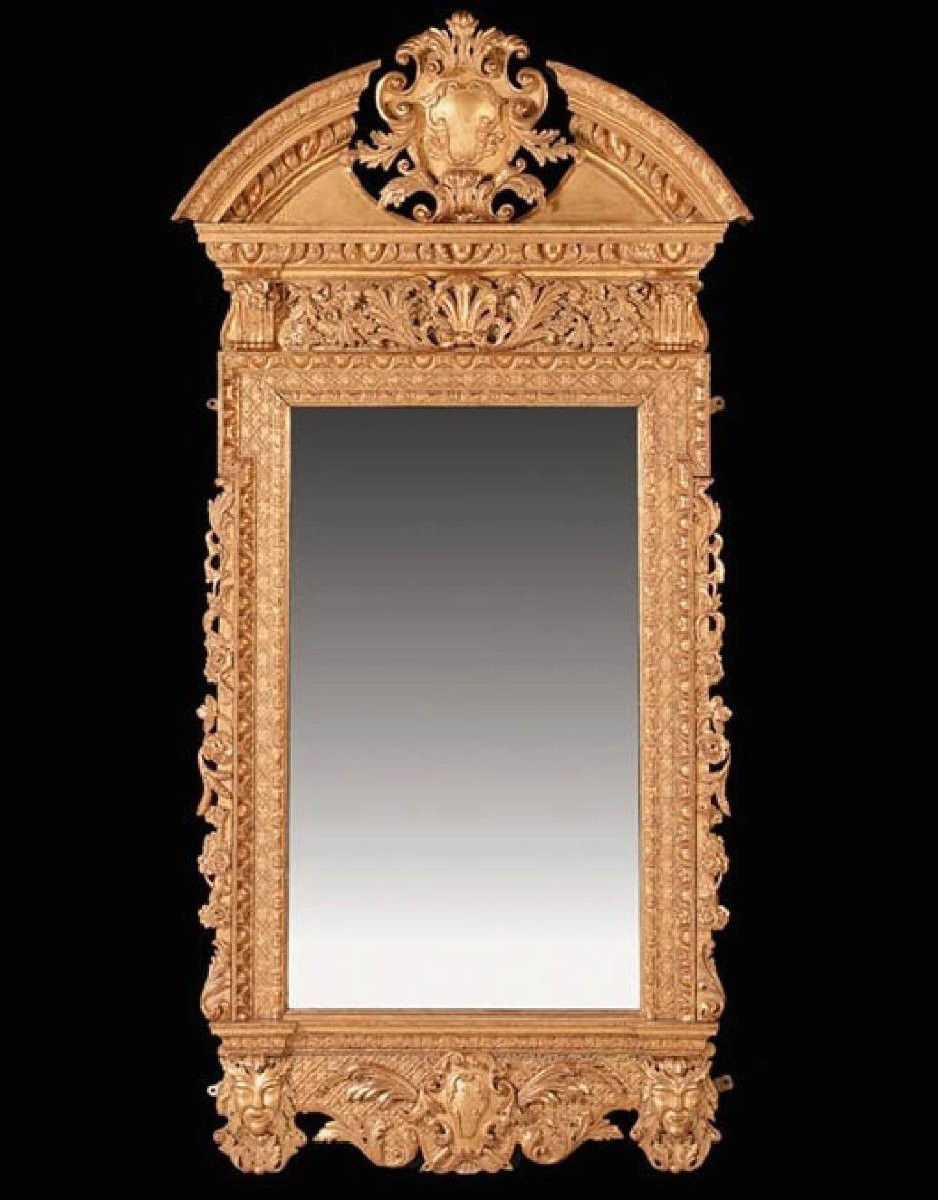 A Large George II Giltwood Pier Mirror With Original Glass Plate 77" X 38"-photo-2