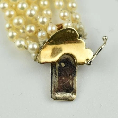 Chaumet, collier ras-du-cou diamants & perles, camée onyx noir tête de cheval, halo diamants-photo-1