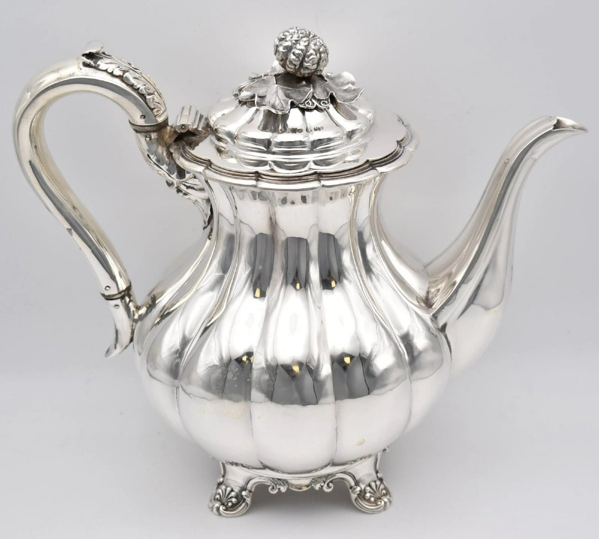 Service à thé et café 4 pièces en argent sterling de William IV, Joseph Craddock 1827-photo-2