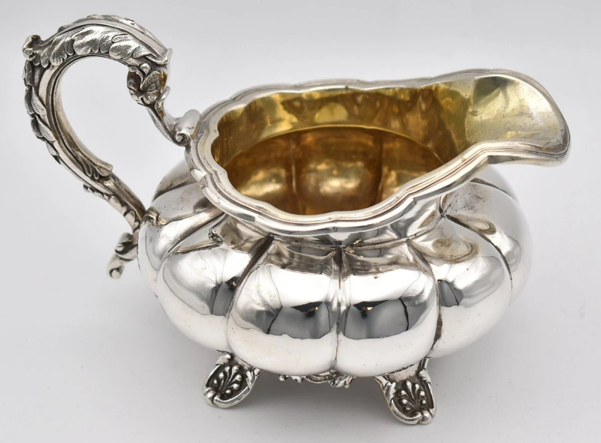 Service à thé et café 4 pièces en argent sterling de William IV, Joseph Craddock 1827-photo-7
