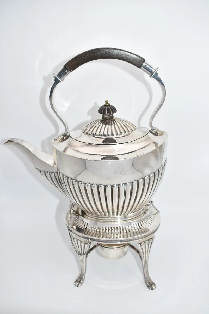 Service à thé 4 pièces en argent massif de Sheffield, 1904 – J & J Maxfield Ltd – 2 230 g-photo-3