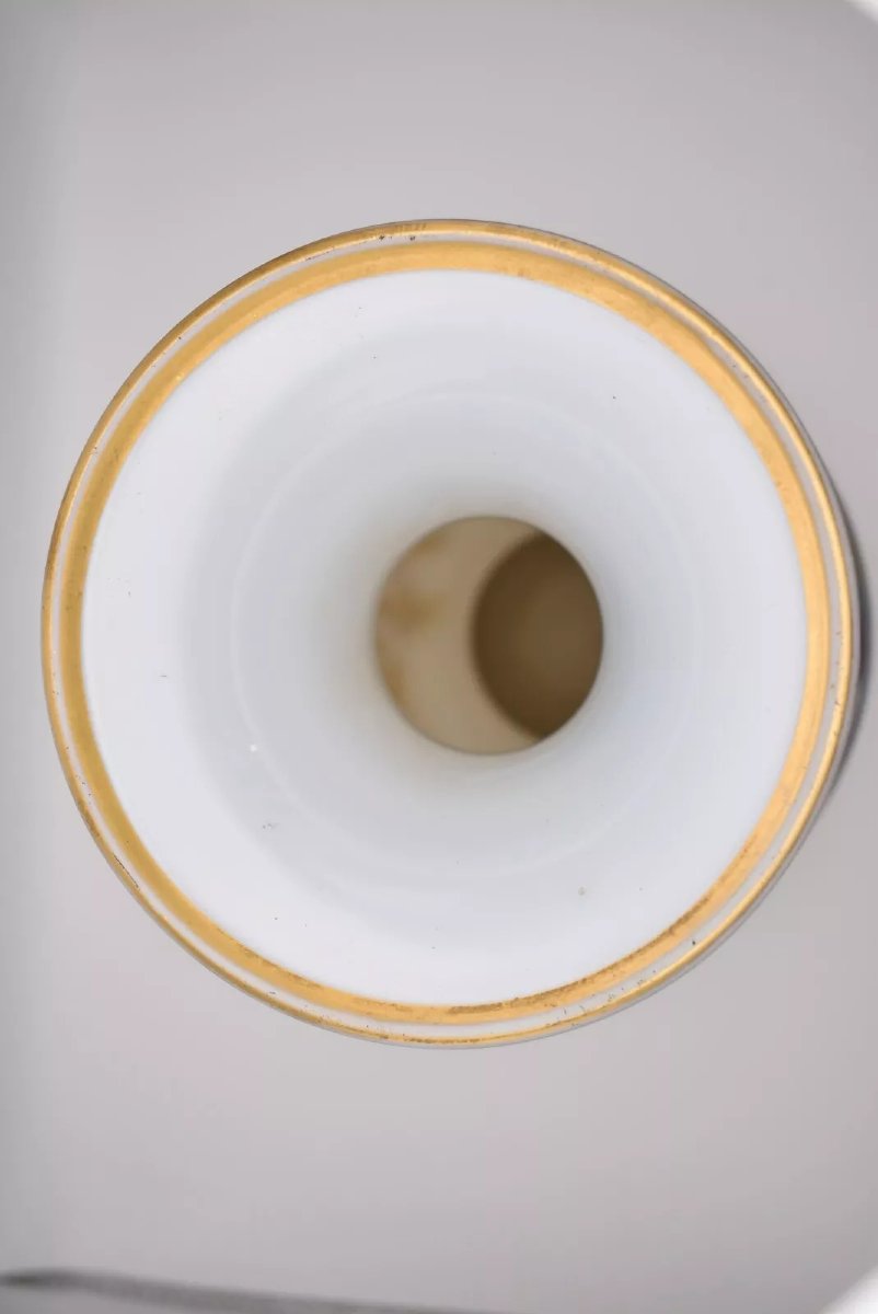 Rare paire de vases en opaline Baccarat peints à la main par Jean François Robert-photo-4