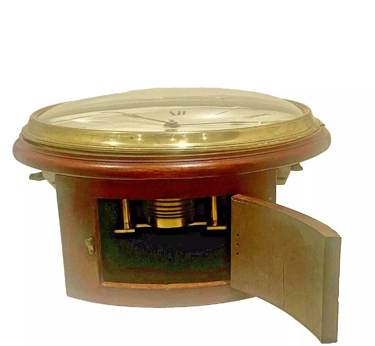 A Rare 14" Wooden Dial Fusee Dial Clock Signed Dwerrihouse Carter & Son Ca 1810-photo-2