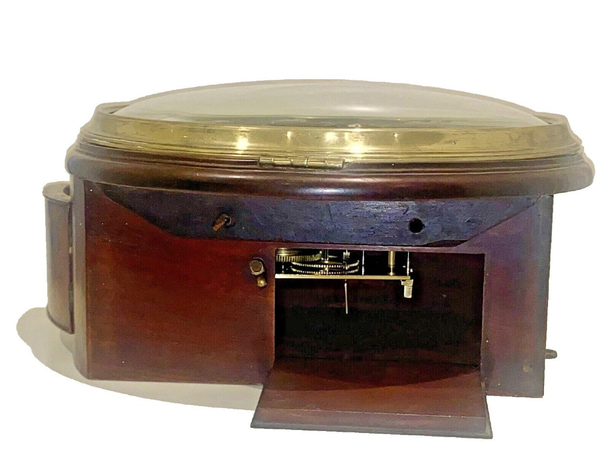 A Rare 14" Wooden Dial Fusee Dial Clock Signed Dwerrihouse Carter & Son Ca 1810-photo-3