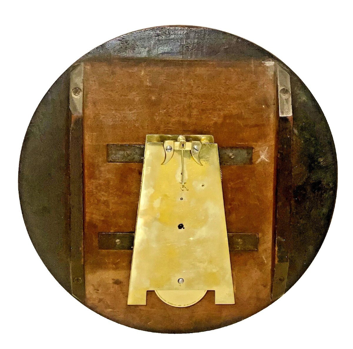 A Rare 14" Wooden Dial Fusee Dial Clock Signed Dwerrihouse Carter & Son Ca 1810-photo-5