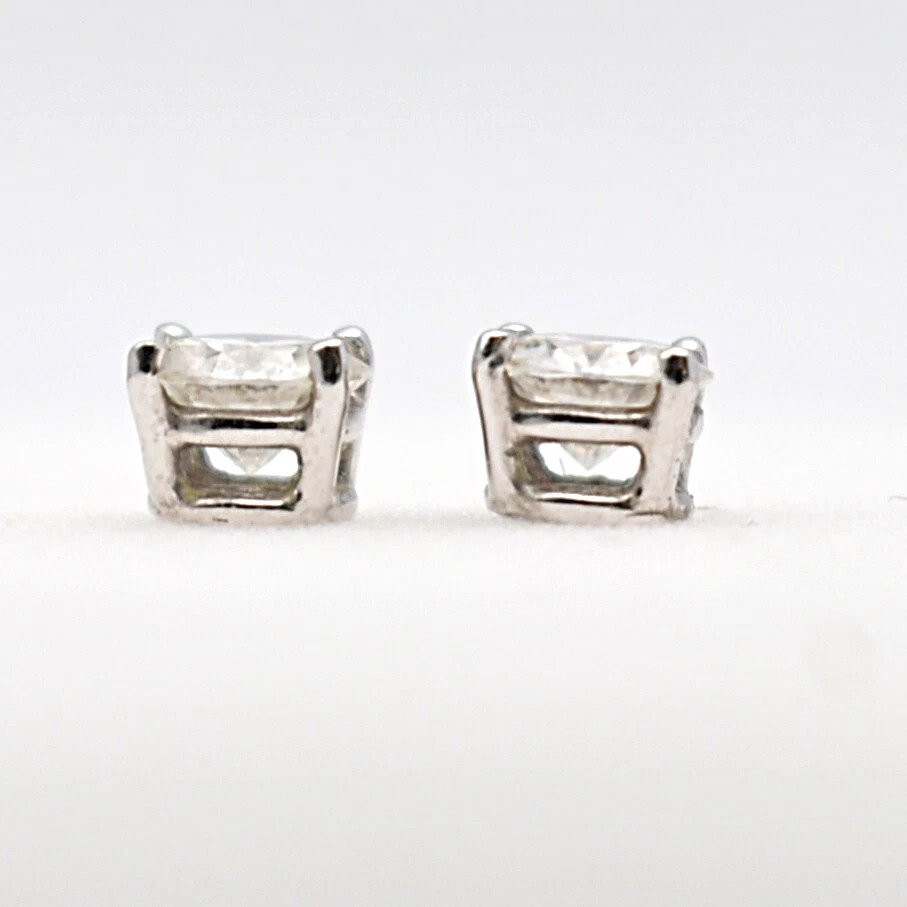 Paire de boucles d'oreilles vintage en diamant de 1,00 ct – Or blanc 14 carats – VS2/SI1-photo-3
