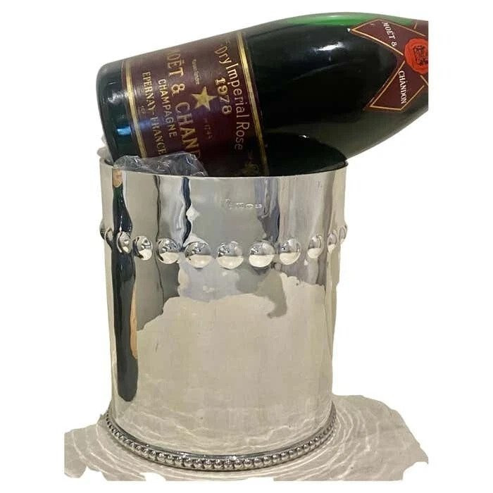 Seau à glace à champagne Brandimarte 800 en argent du milieu du siècle moderne des années 1960-photo-6