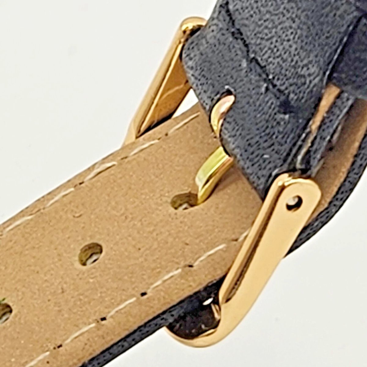 Omega Seamaster 33 mm, quartz, cadran champagne, bracelet cuir, or massif 18 carats, vers 1990-photo-6