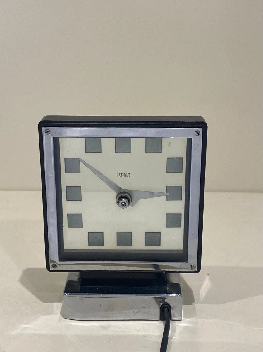 Antique 1930s Art Deco Mystery Clock By Smiths Circa 1934-photo-3