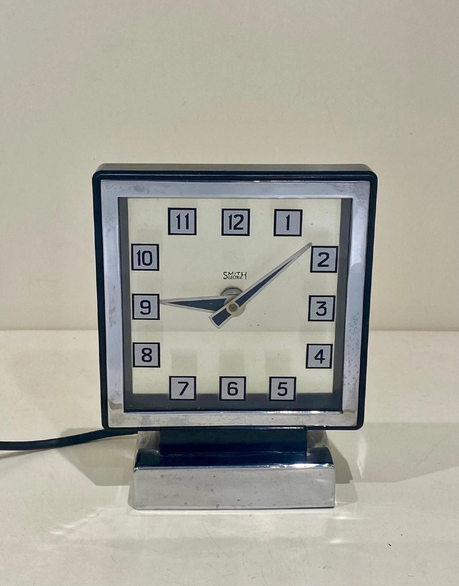 Antique 1930s Art Deco Mystery Clock By Smiths Circa 1934-photo-8