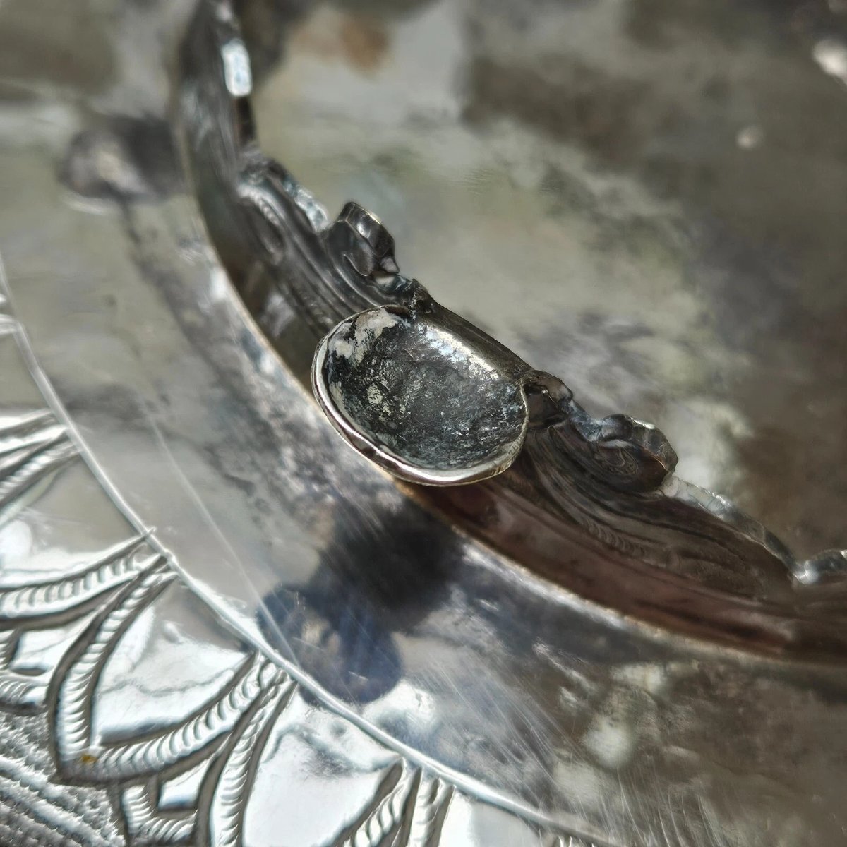 Antique Thai Solid Silver Footed Bowl – Intricately Handcrafted – Ornate Design-photo-5