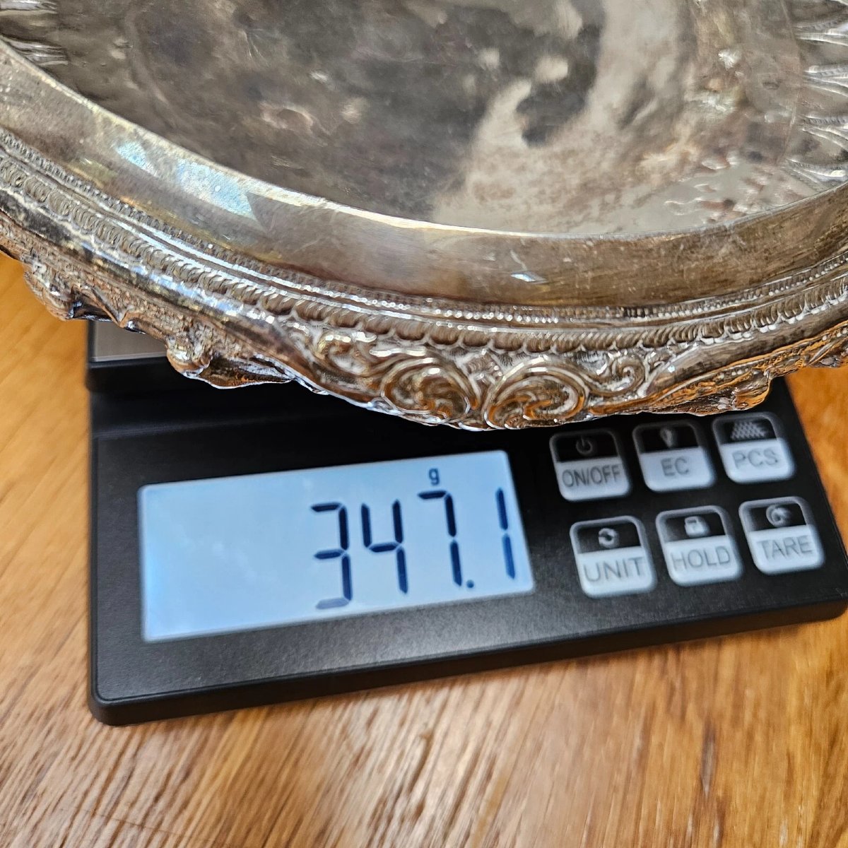 Antique Thai Solid Silver Footed Bowl – Intricately Handcrafted – Ornate Design-photo-8