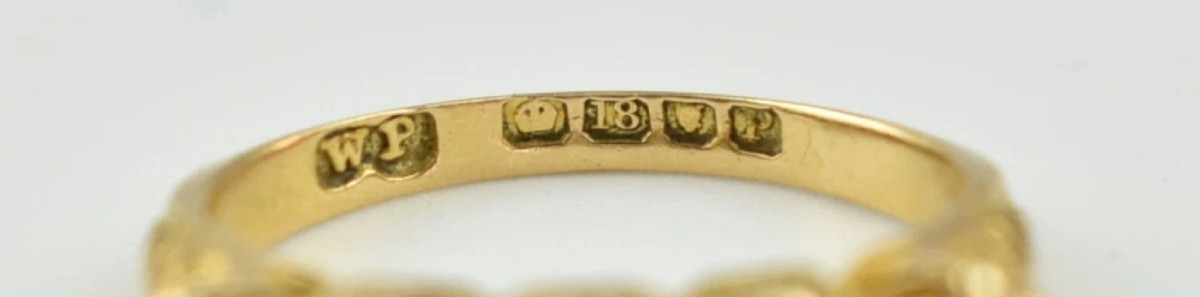 Bague antique en or jaune 18 carats sertie de cinq diamants, style victorien tardif-photo-4