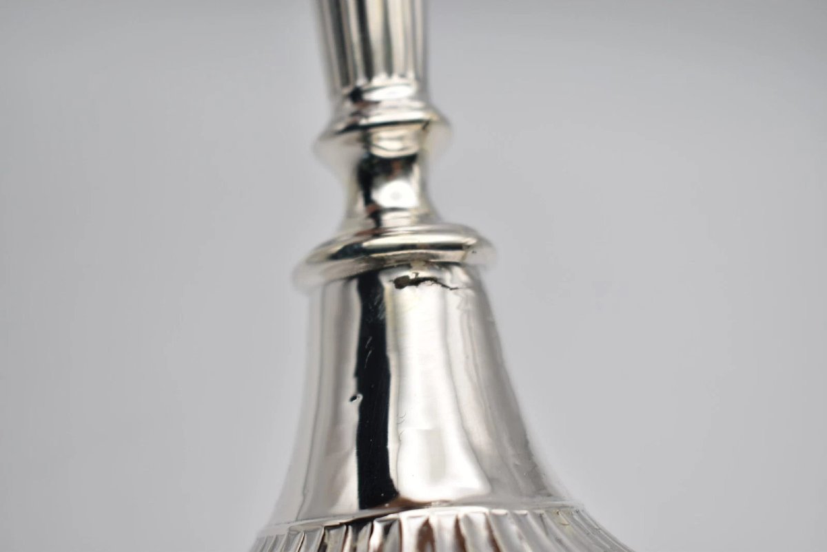 Pair Of Edwardian Silver Candlestick By Fordham & Faulkner Sheffield 1902-photo-1