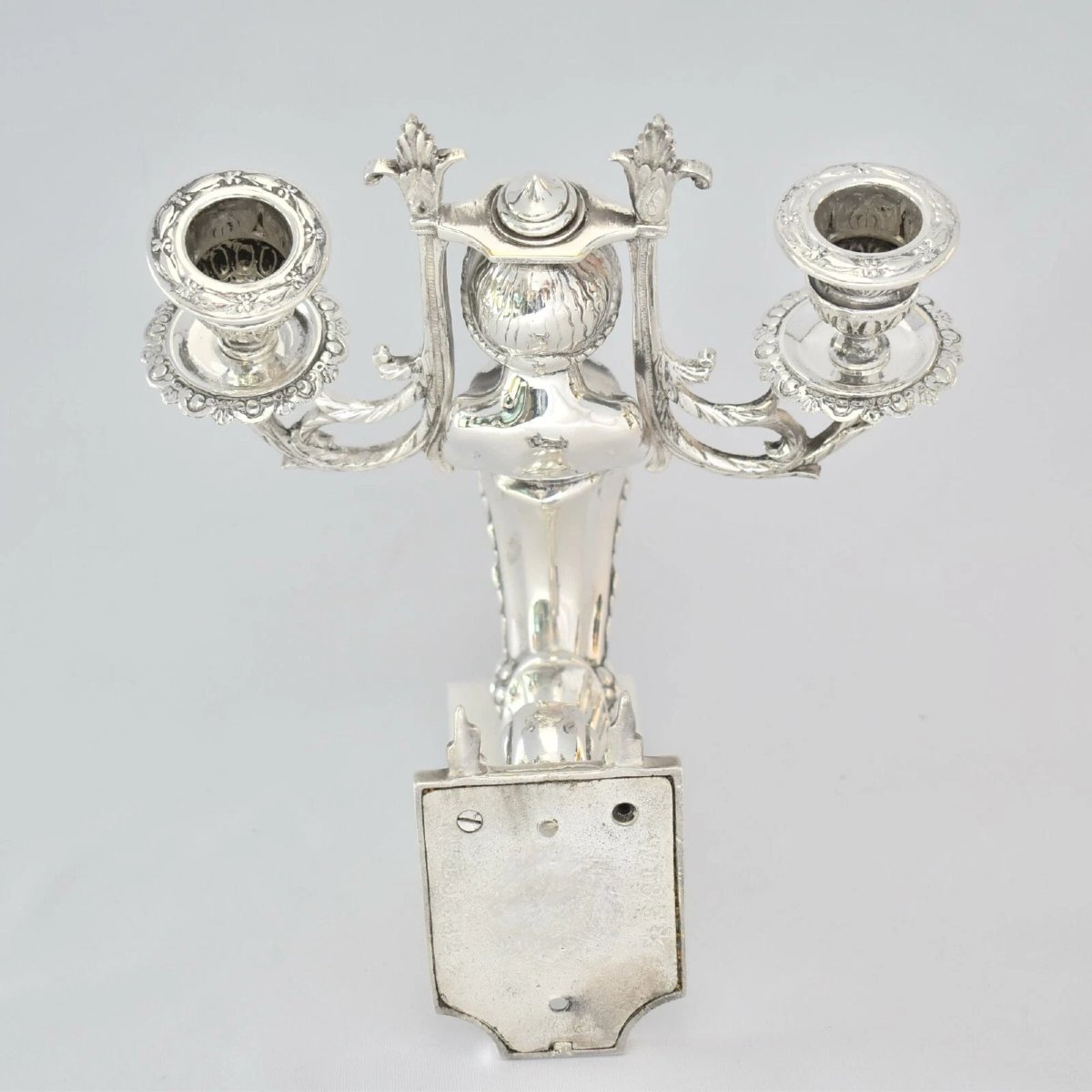 Pair Of Silver Wall Mounted Highly Detailed Mermaid Candle Holders-photo-5