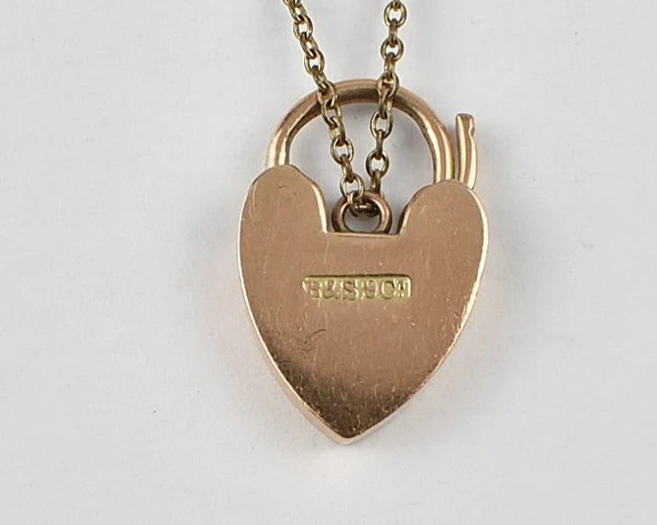 9ct Rose Gold Patterned Bracelet With Heart Shaped Lock-photo-2