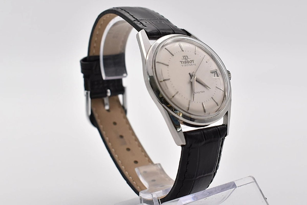 Tissot Visodate Seastar Swiss Made Mechanical Wristwatch W/ Black Leather Strap-photo-3
