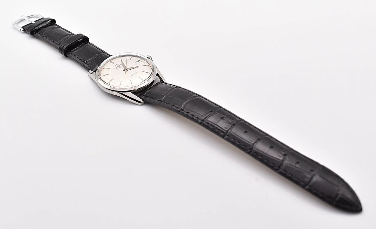 Tissot Visodate Seastar Swiss Made Mechanical Wristwatch W/ Black Leather Strap-photo-5