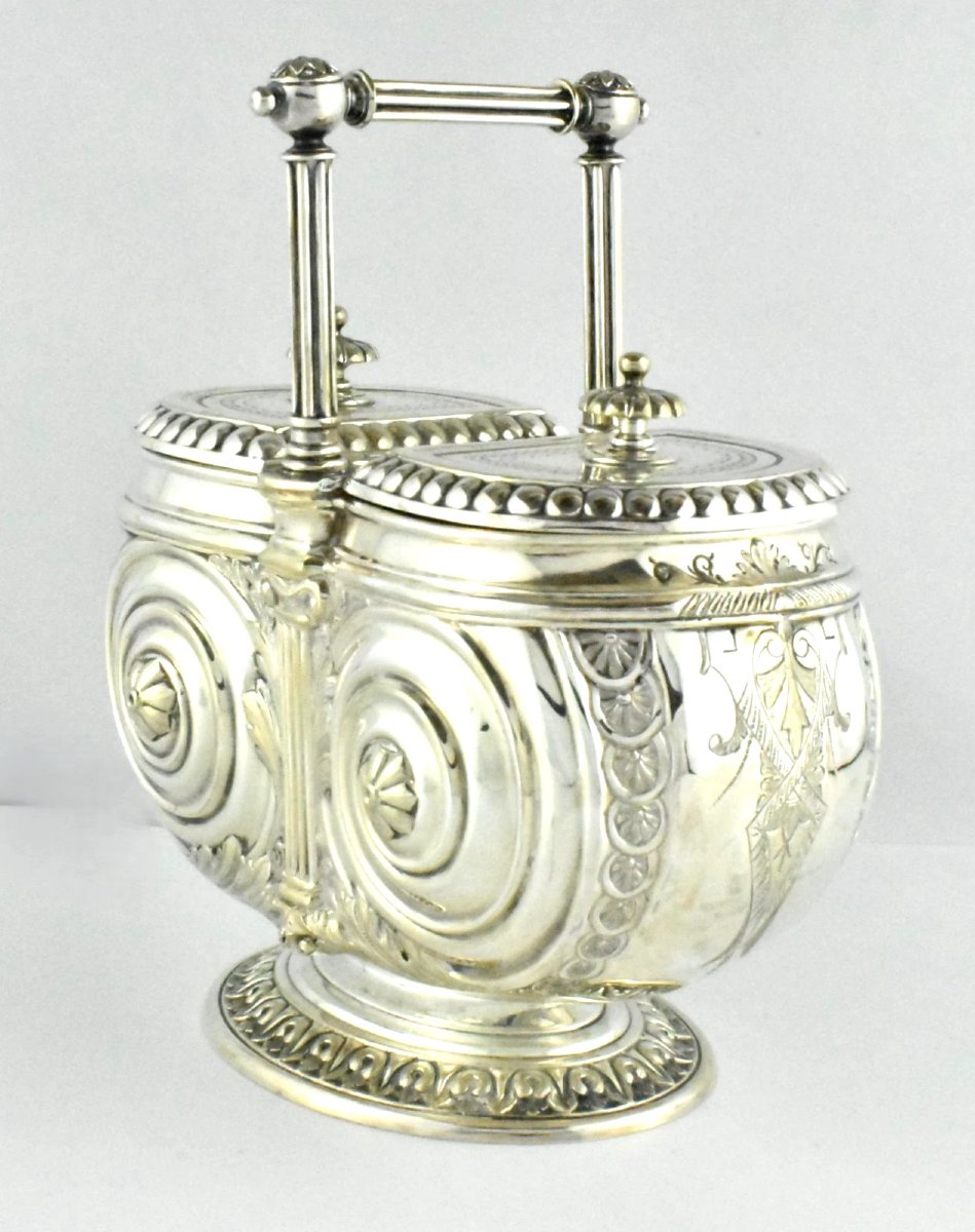 Antique Silverplate Biscuit Barrel – Ornate Victorian Circa 1880-photo-2
