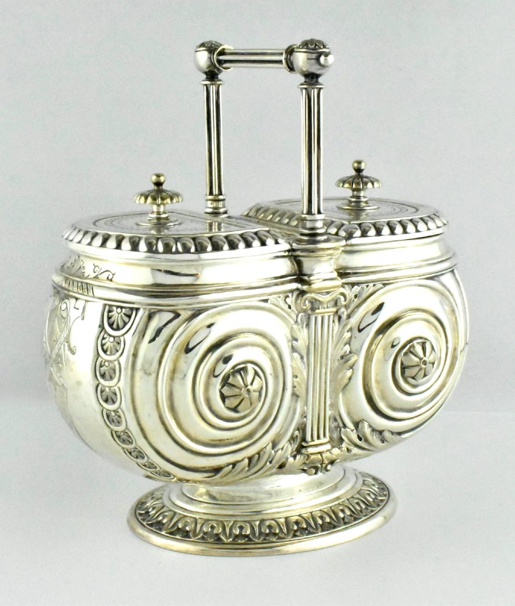 Antique Silverplate Biscuit Barrel – Ornate Victorian Circa 1880-photo-4