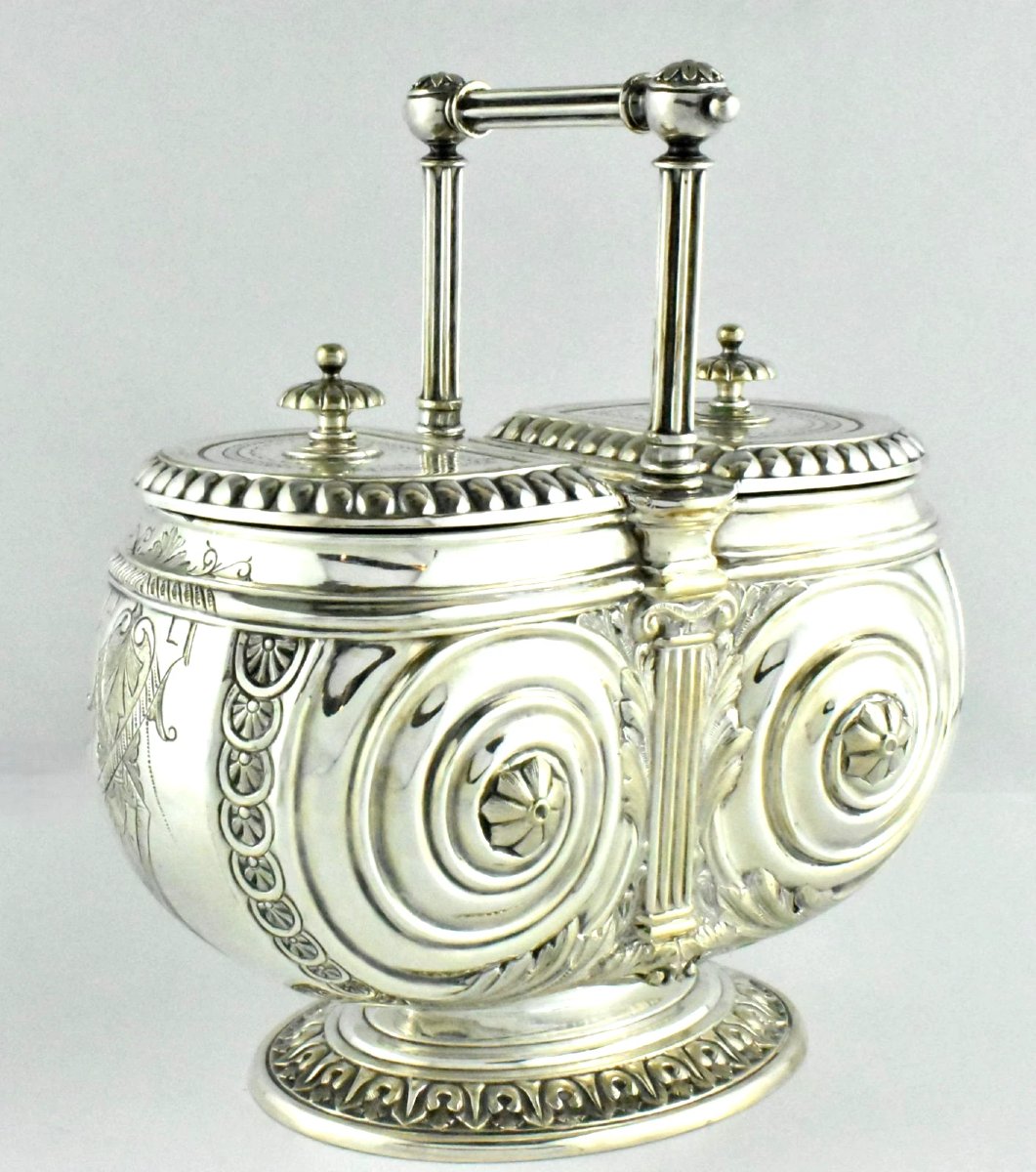 Antique Silverplate Biscuit Barrel – Ornate Victorian Circa 1880-photo-4