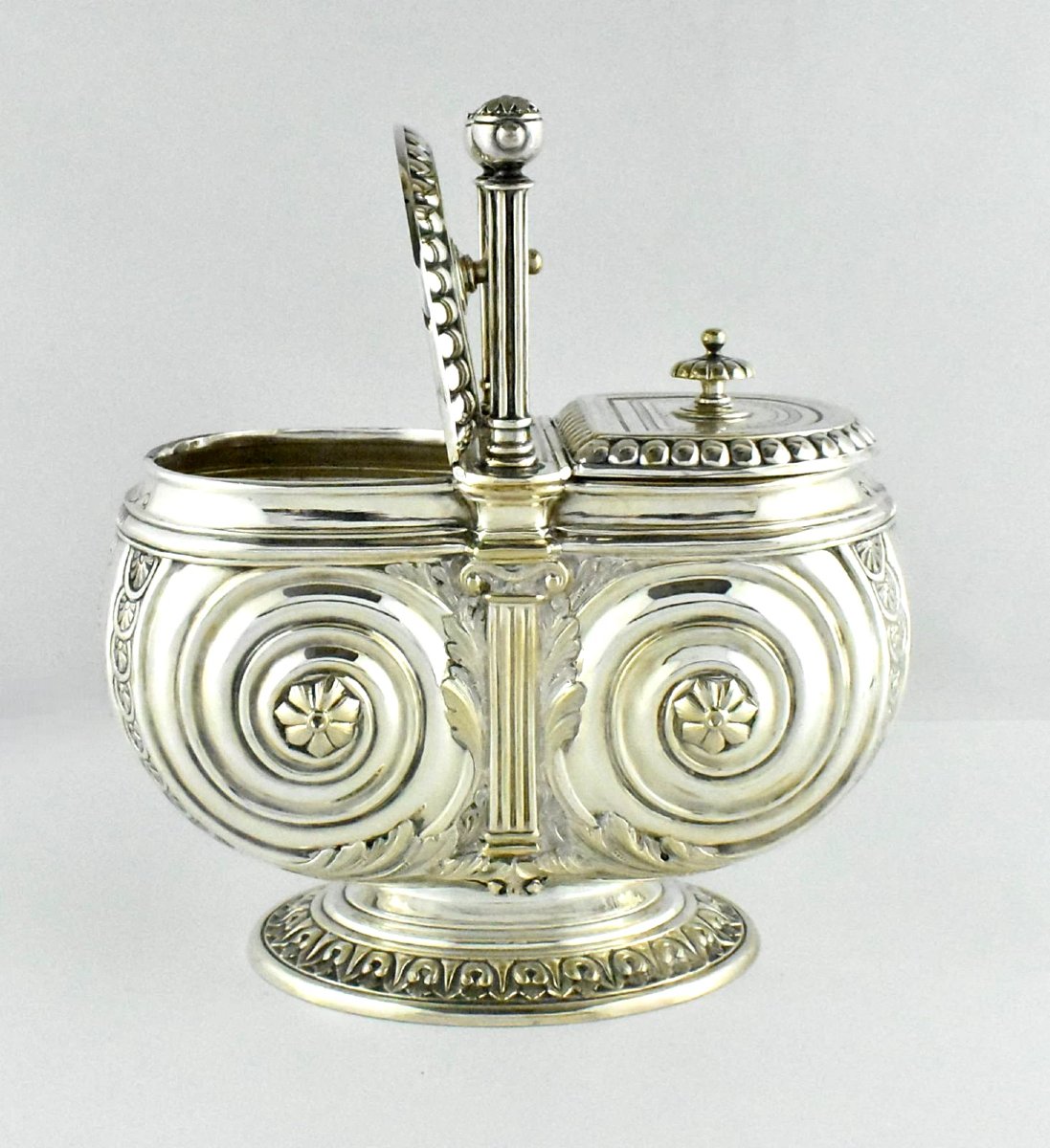 Antique Silverplate Biscuit Barrel – Ornate Victorian Circa 1880-photo-8