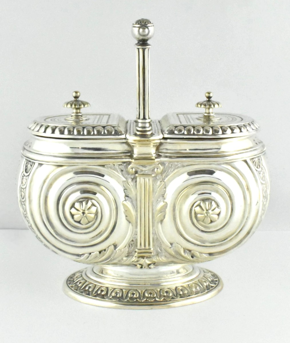 Antique Silverplate Biscuit Barrel – Ornate Victorian Circa 1880