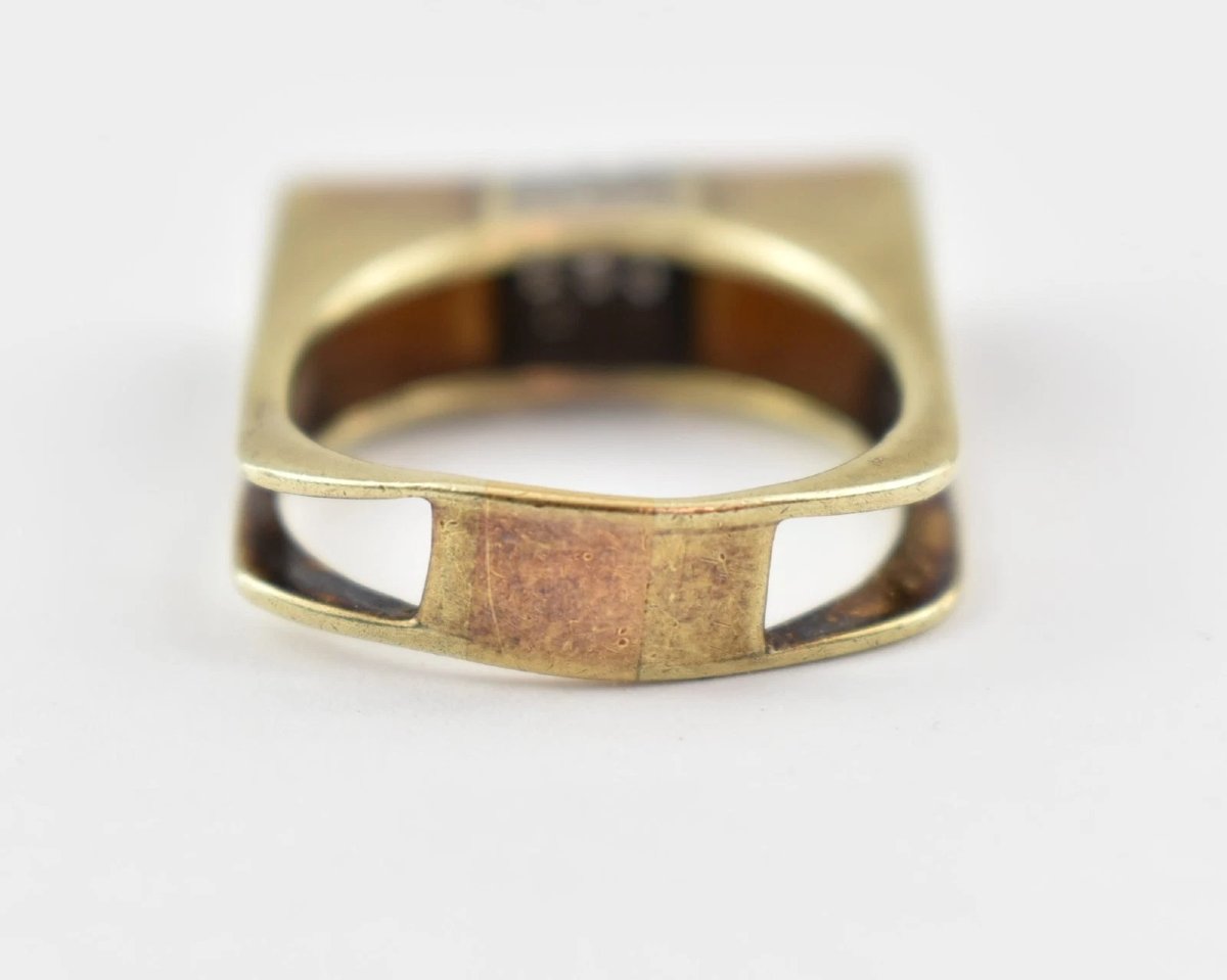 Vintage Mid-century 14ct White & Yellow Gold Diamond Ring – 0.27ct, Size Q-photo-4