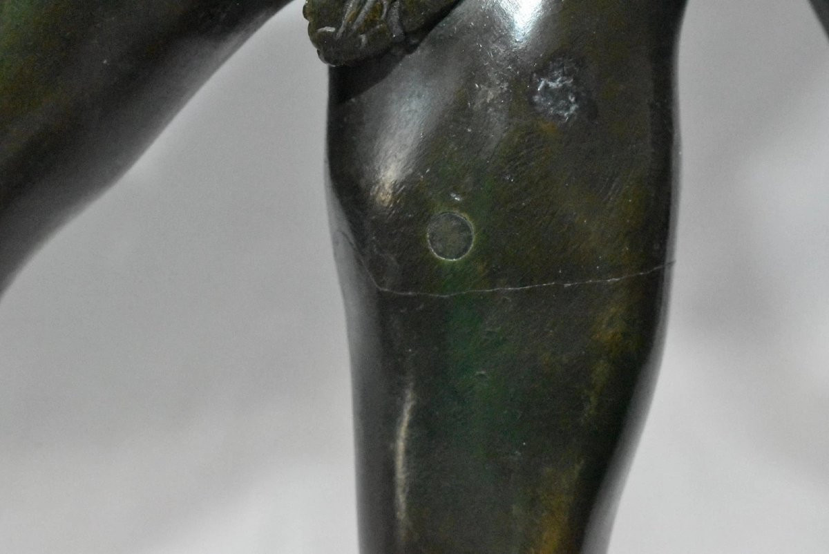 After Giovanni Bologna – Bronze Mercury Sculpture On Stone & Bronze Base 19th C-photo-7