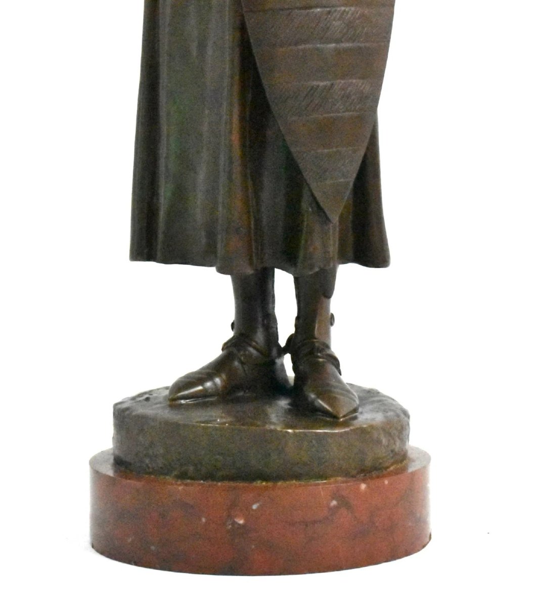 Antique Signed 19th-century Bronze Medieval Knight By Louis-françois-frémiet-photo-4