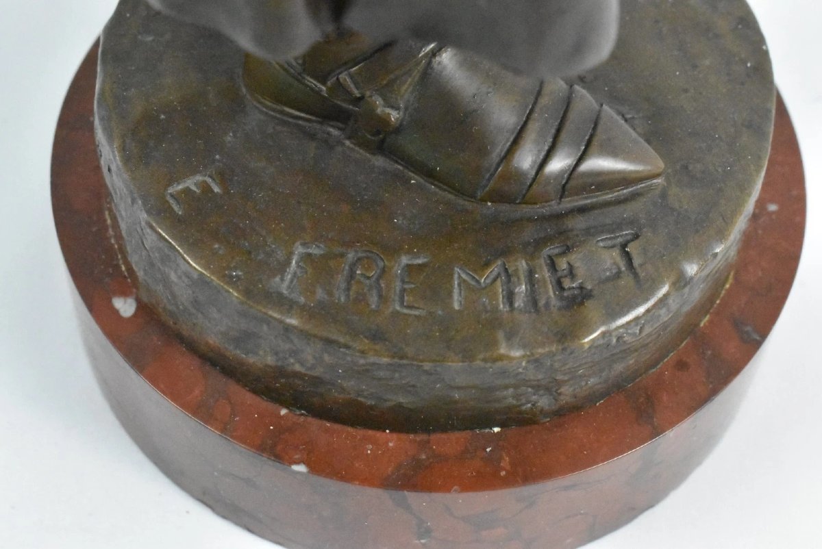 Antique Signed 19th-century Bronze Medieval Knight By Louis-françois-frémiet-photo-8