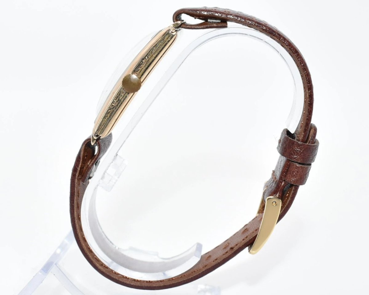 Vintage 9ct Gold Encased Aster Swiss Made Mechanical Wristwatch-photo-4