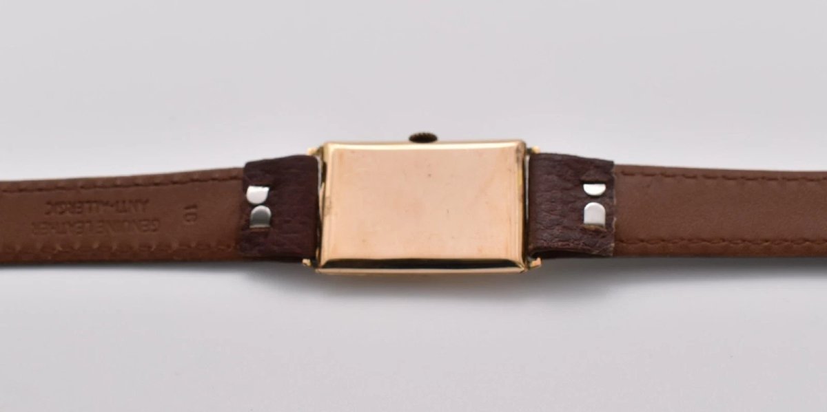 Vintage 9ct Gold Encased Aster Swiss Made Mechanical Wristwatch-photo-3