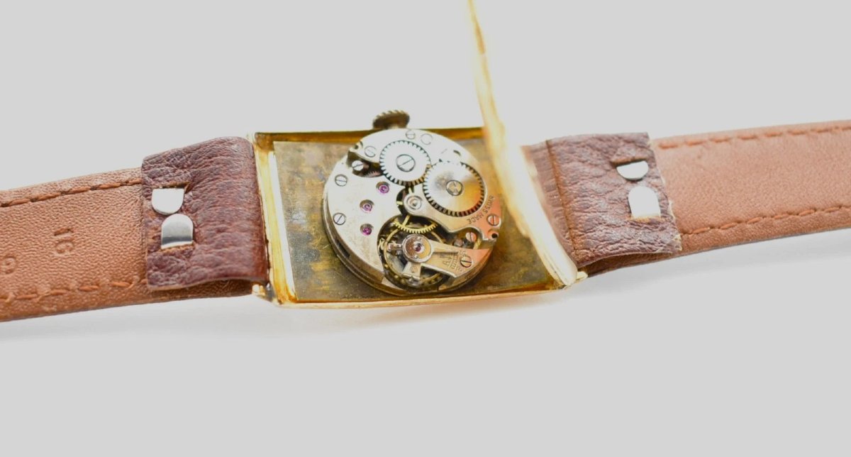 Vintage 9ct Gold Encased Aster Swiss Made Mechanical Wristwatch-photo-4