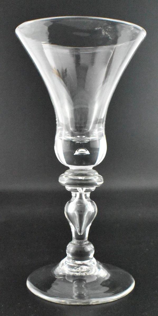 A Georgian Balluster Glass Goblet With Flared Rim And Teardrop Stem-photo-2