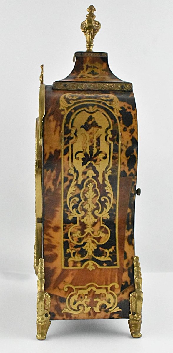 Une grande horloge de cheminée vintage Franz Hermle & Sons Boulle-photo-3
