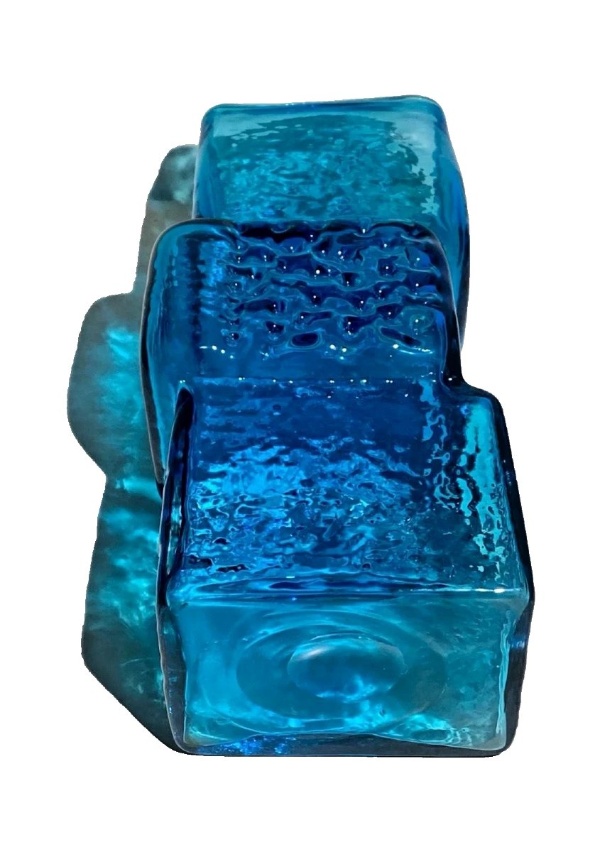 A Large Whitefriars Kingfisher Blue Drunken Bricklayer Vase By Geoffrey Baxter-photo-5