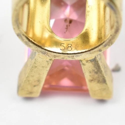 Large Swarovski Pink Crystal Ring-photo-2