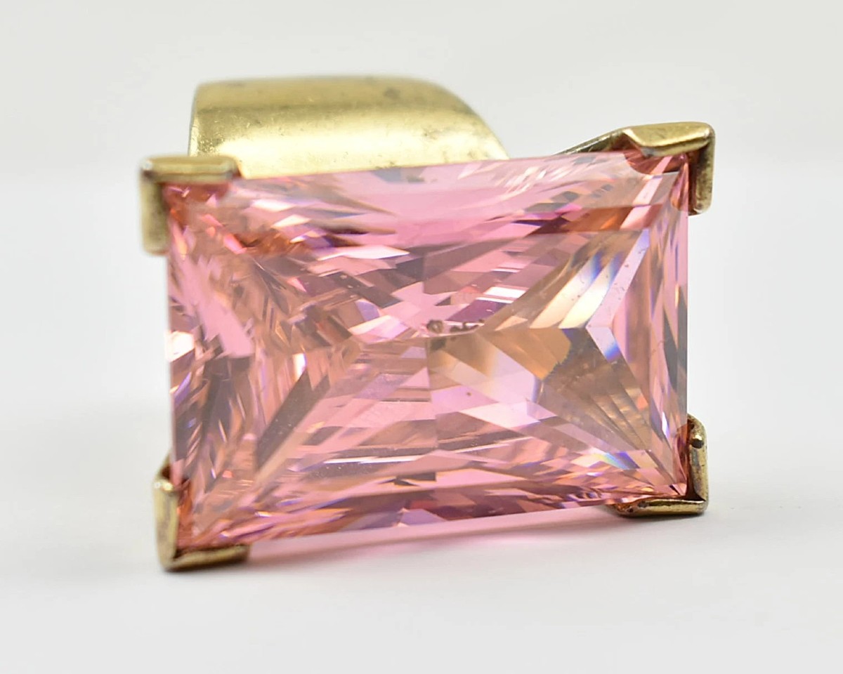 Large Swarovski Pink Crystal Ring