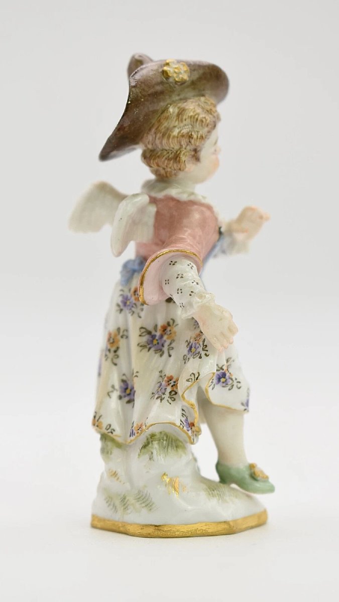 Antique Meissen Hand Painted Porcelain Dancing Angel/cherub Girl Figurine-photo-4