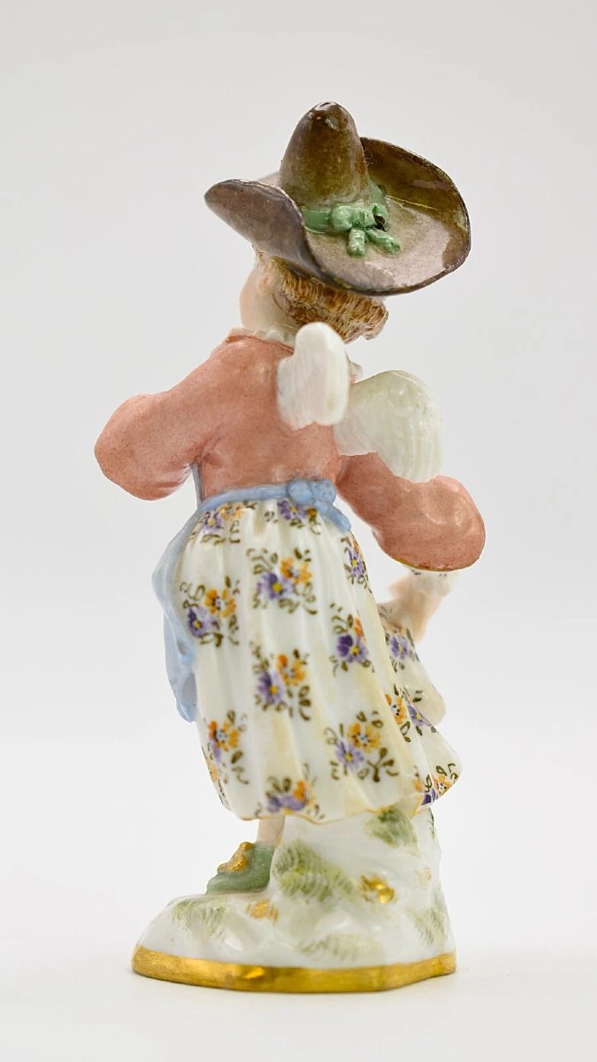 Antique Meissen Hand Painted Porcelain Dancing Angel/cherub Girl Figurine-photo-4