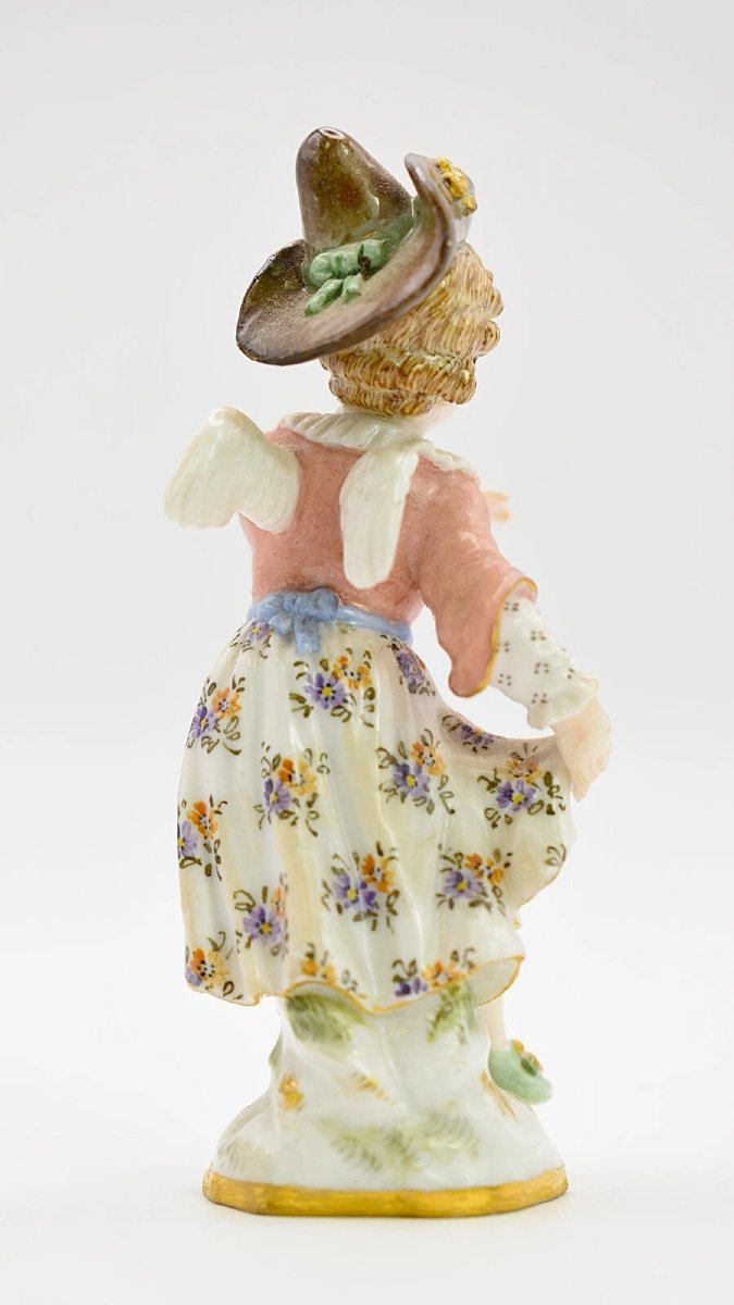 Antique Meissen Hand Painted Porcelain Dancing Angel/cherub Girl Figurine-photo-5