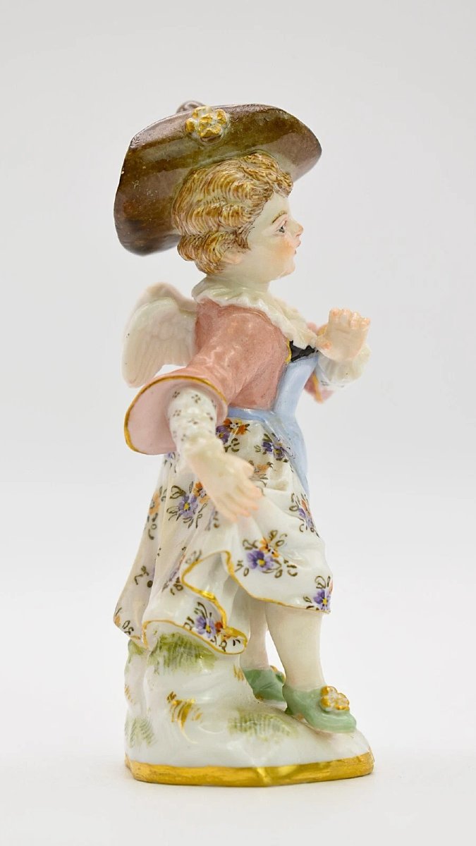 Antique Meissen Hand Painted Porcelain Dancing Angel/cherub Girl Figurine-photo-6