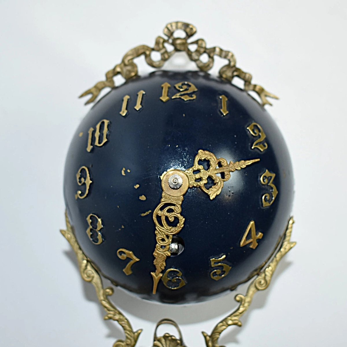 Horloge globe mystérieuse française longue - XIXe siècle-photo-2