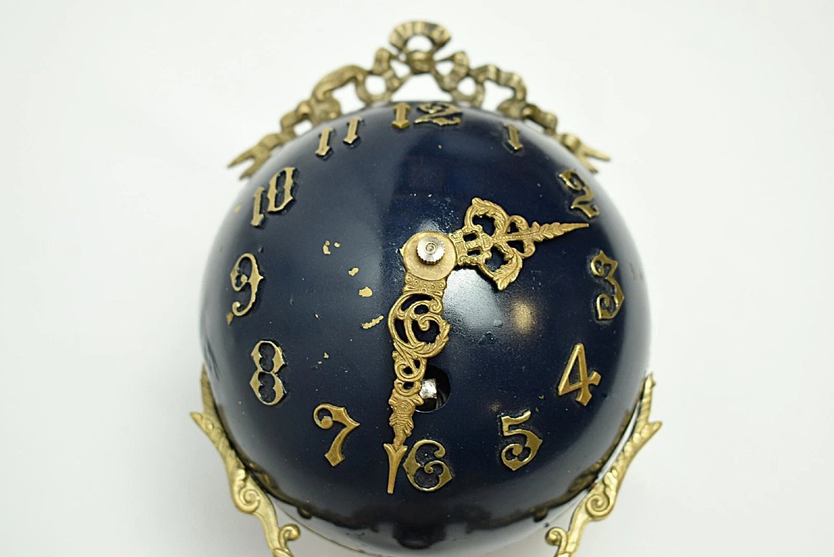 Horloge globe mystérieuse française longue - XIXe siècle-photo-3