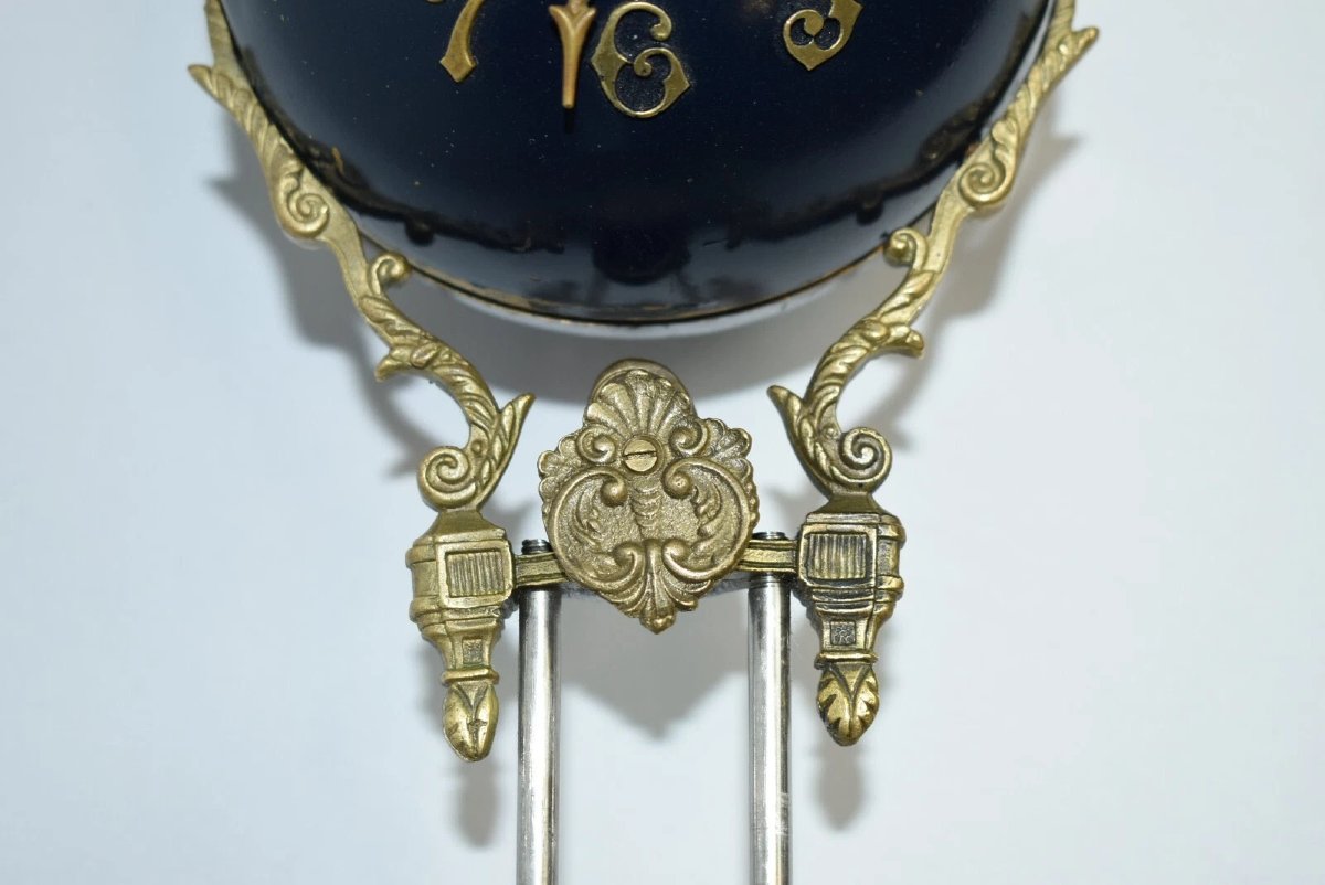 Horloge globe mystérieuse française longue - XIXe siècle-photo-4