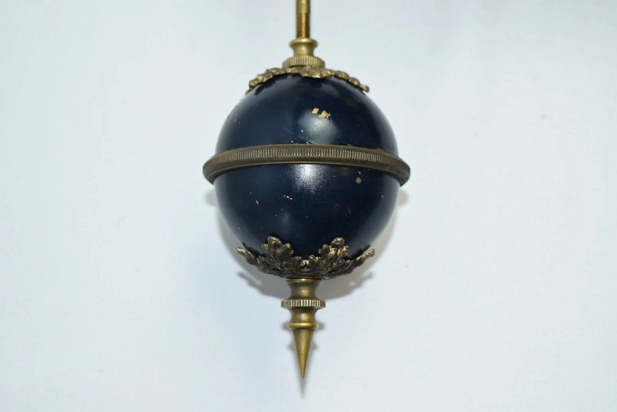 Horloge globe mystérieuse française longue - XIXe siècle-photo-2
